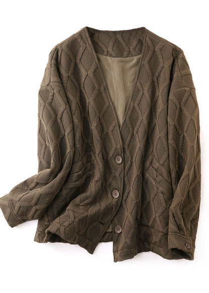 Luvik | Puuvillainen narutakki, jossa on taskut ja suklaan värinen V-pääntie