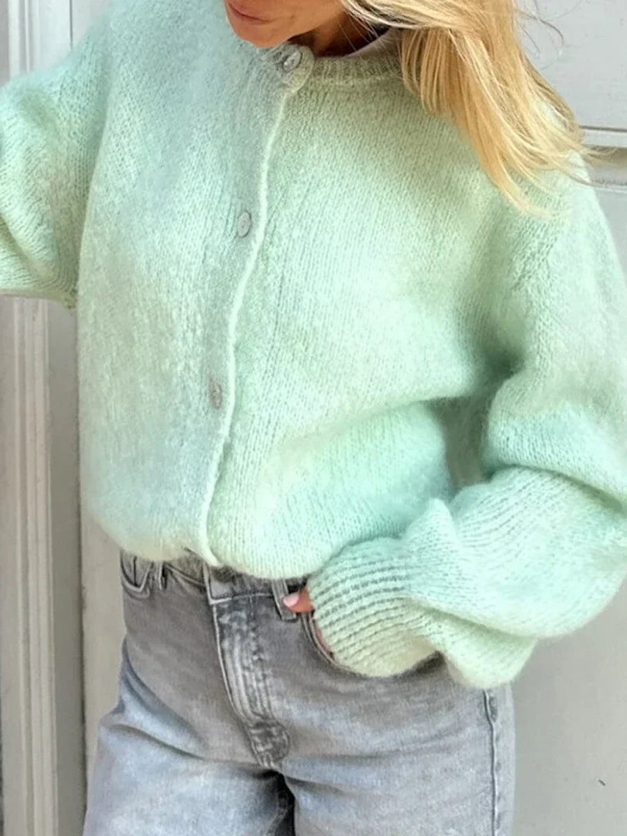 Luvik | Y2K Napitusnappi Neule Vapaa-aika Pehmeä Cardigan Takki