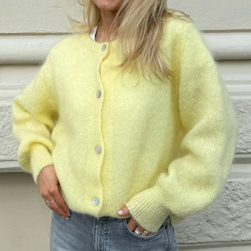 Luvik | Y2K Napitusknapp Strikket Fritidsmyk Cardigan Jakke