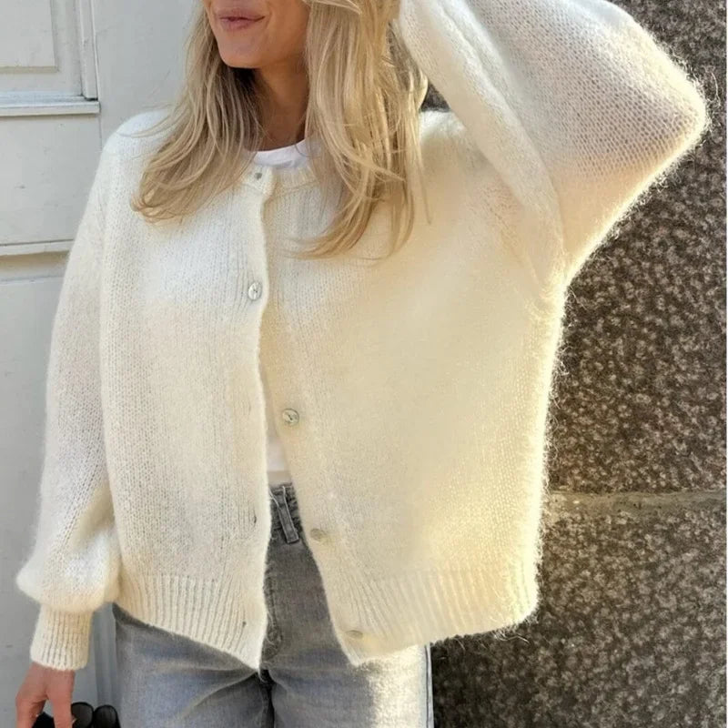 Luvik | Y2K Napitusknapp Strikket Fritidsmyk Cardigan Jakke