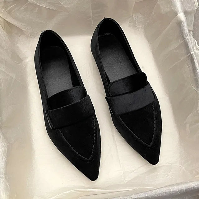 Luvik | Samt Terävä Varvas Loaferit Naisille