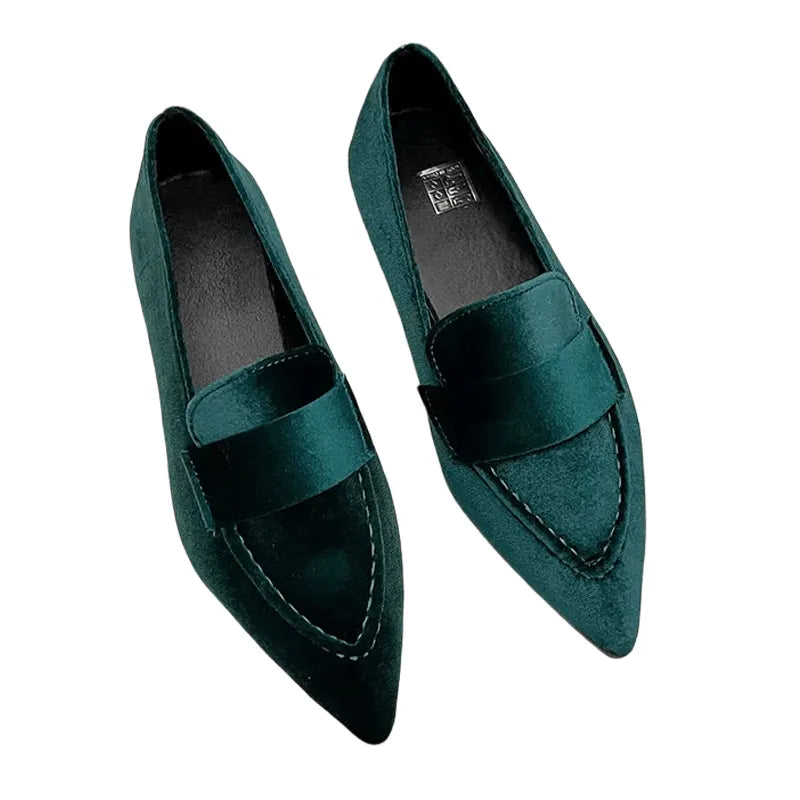 Luvik | Samt Terävä Varvas Loaferit Naisille