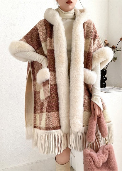 Luvik | Oranssi Karvakaulus Franges Lämmin Fleece Takki Puolihihat