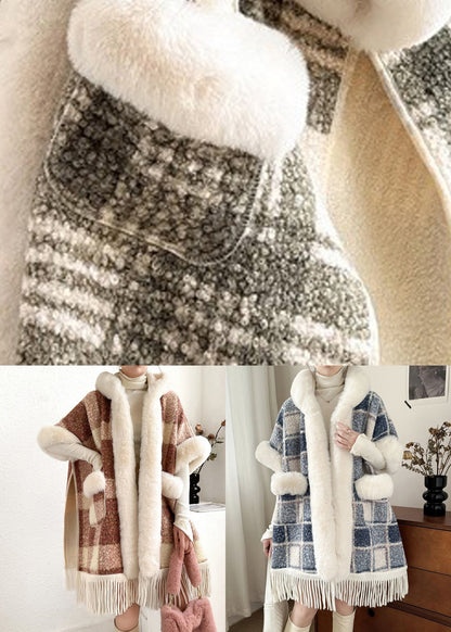 Luvik | Oranssi Karvakaulus Franges Lämmin Fleece Takki Puolihihat