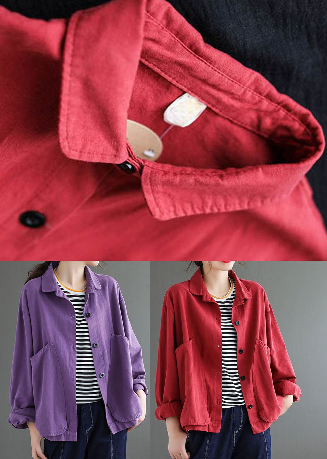 Luvik | Lilla Vesker Patchwork Jakker Lange Ermer