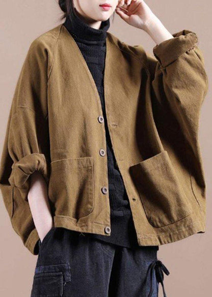 Luvik | V-aukkoleikkaus Takki Suklaa Päivittäiset Takit