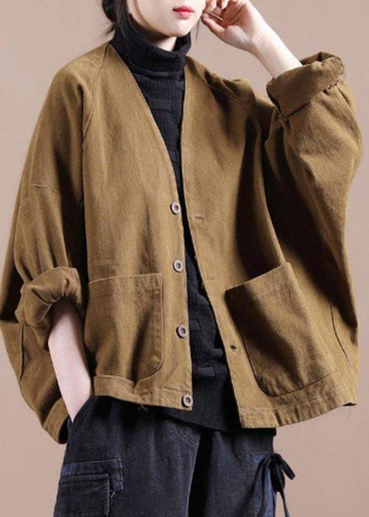 Luvik | V-aukkoleikkaus Takki Suklaa Päivittäiset Takit