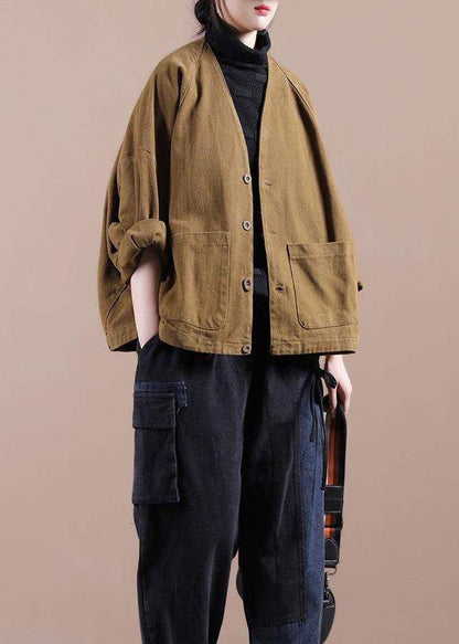 Luvik | V-aukkoleikkaus Takki Suklaa Päivittäiset Takit