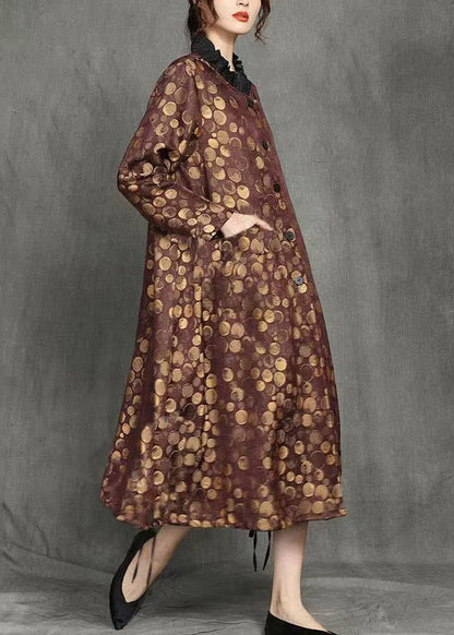 Luvik | Pitkä takki keltaisilla nappi-pisteillä Talvi