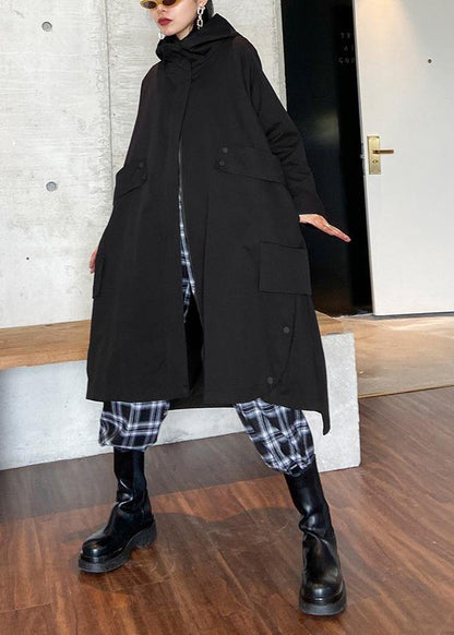 Luvik | musta huppari ohuesta materiaalista vetoketjulla Luvik | takit