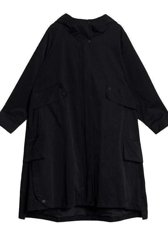 Luvik | musta huppari ohuesta materiaalista vetoketjulla Luvik | takit