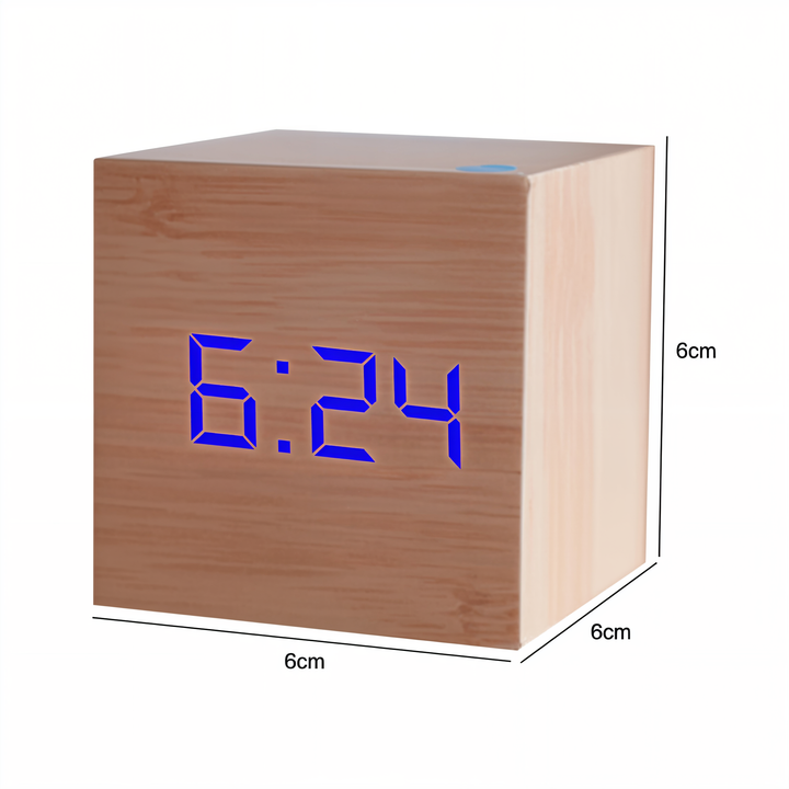 Luvikno | Elegant Digital LED Klokke i Tre