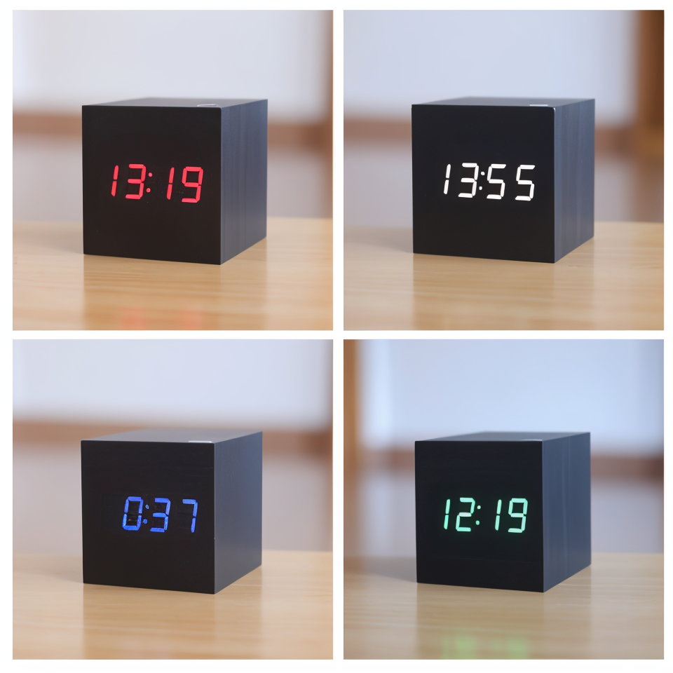 Luvikno | Elegant Digital LED Klokke i Tre