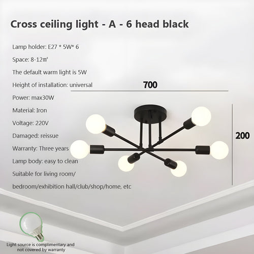 Kreativ LED Henge Lampe – Vintage Antikk Gull Kandelaber for Stue & Spisestue | Luvikno