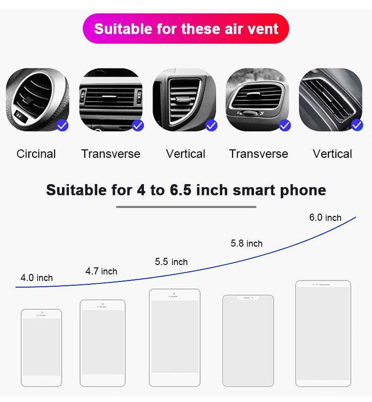 Smart Wireless Auto-Sensing Auto Håndholdt Holders Lader | Luvikno