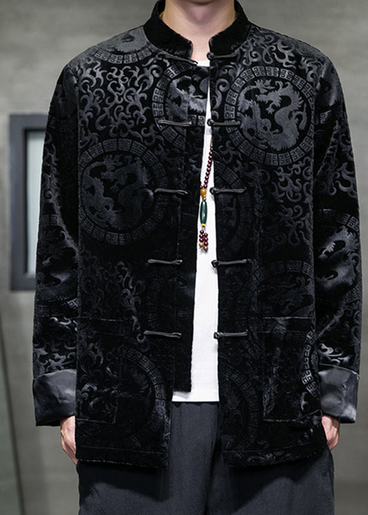 Luvik | Stand-up Collar Velvet Coats Long Sleeves