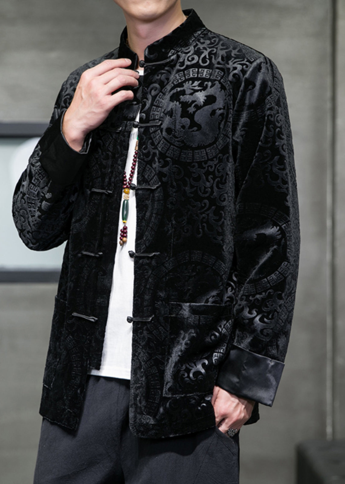 Luvik | Stand-up Collar Velvet Coats Long Sleeves