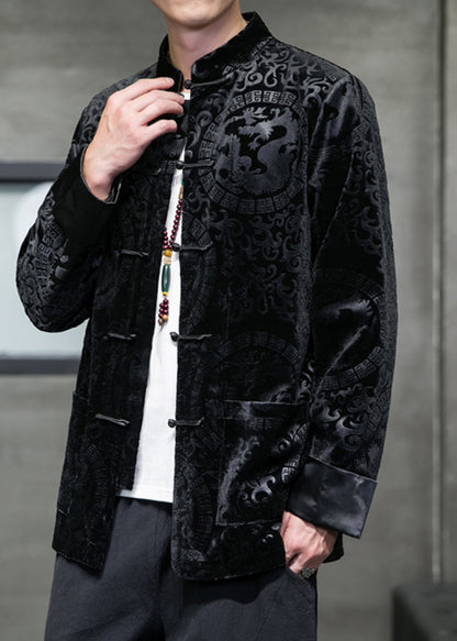 Luvik | Stand-up Collar Velvet Coats Long Sleeves