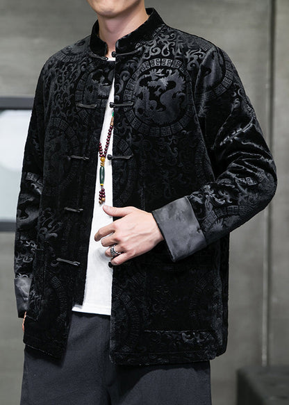 Luvik | Stand-up Collar Velvet Coats Long Sleeves