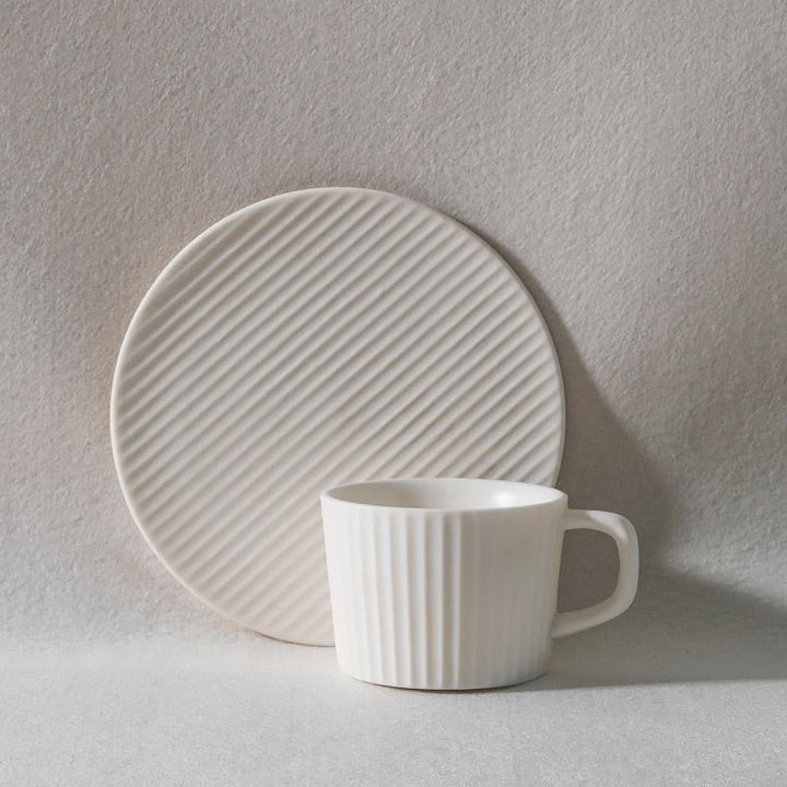 ElegantSips – Stentøy Kaffe Krus Set med Skje Luvikno