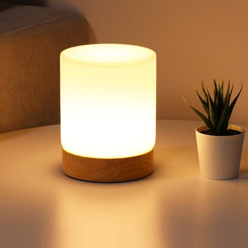 Luvikno | LumiGlow Raffinert Glass Bordlampe med Touch-LED