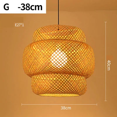 Håndlaget Rattan Pendelampe | Naturlig Belysning for Stue & Spisestue | Koselig Bohemsk Stil | Luvikno