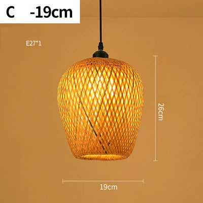 Håndlaget Rattan Pendelampe | Naturlig Belysning for Stue & Spisestue | Koselig Bohemsk Stil | Luvikno