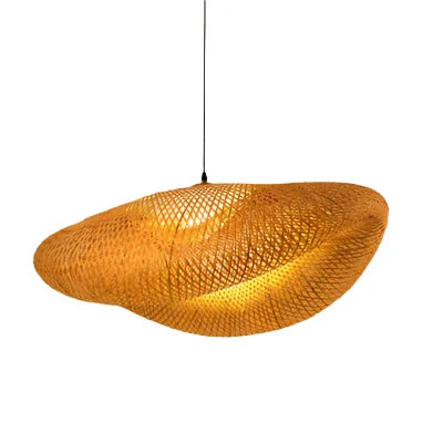 Rattan Kronelys | Håndlagd Boho Pendellampe for Stue & Stue | Luvikno
