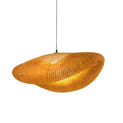 Rattan Kronelys | Håndlagd Boho Pendellampe for Stue & Stue | Luvikno
