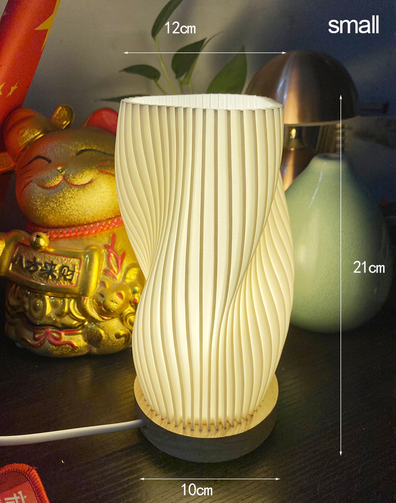 Luvikno | Frenchlight Bordlampe - Elegant Plisserte Bordlampe i Fransk Krem for Atmosfæriske Rom