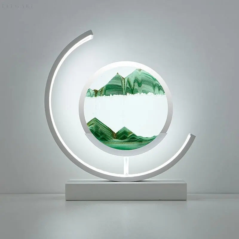 Luvikno | ZenScape Harmoni Lampe – Atmosfærisk Belysning med Bevegelig Sand Kunstverk