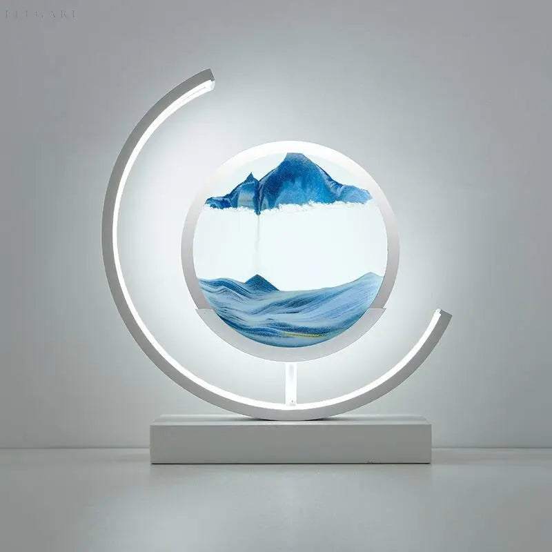 Luvikno | ZenScape Harmoni Lampe – Atmosfærisk Belysning med Bevegelig Sand Kunstverk