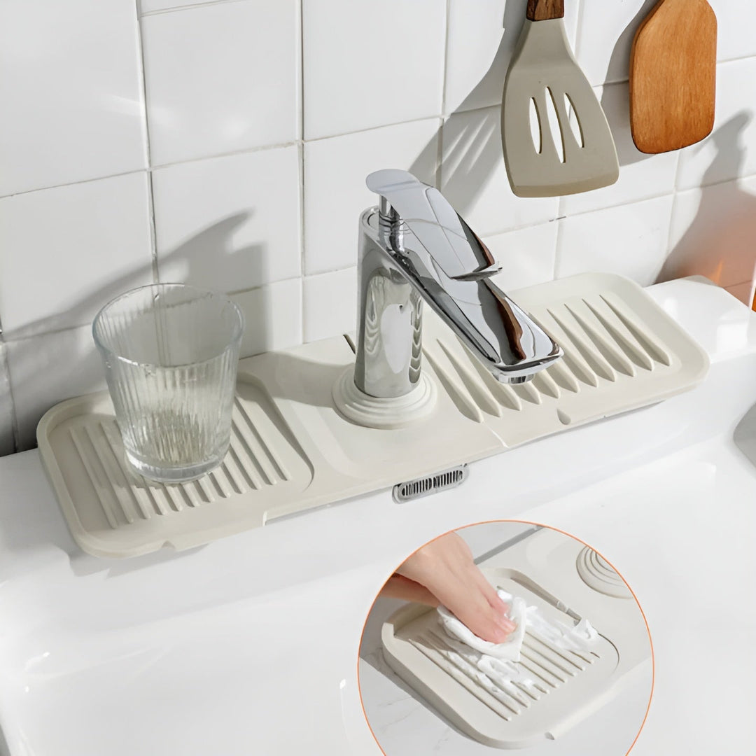 Silicone sprutebeskyttelse for kran – Praktisk dryppmatte | Ideell for kjøkken og bad | Luvikno