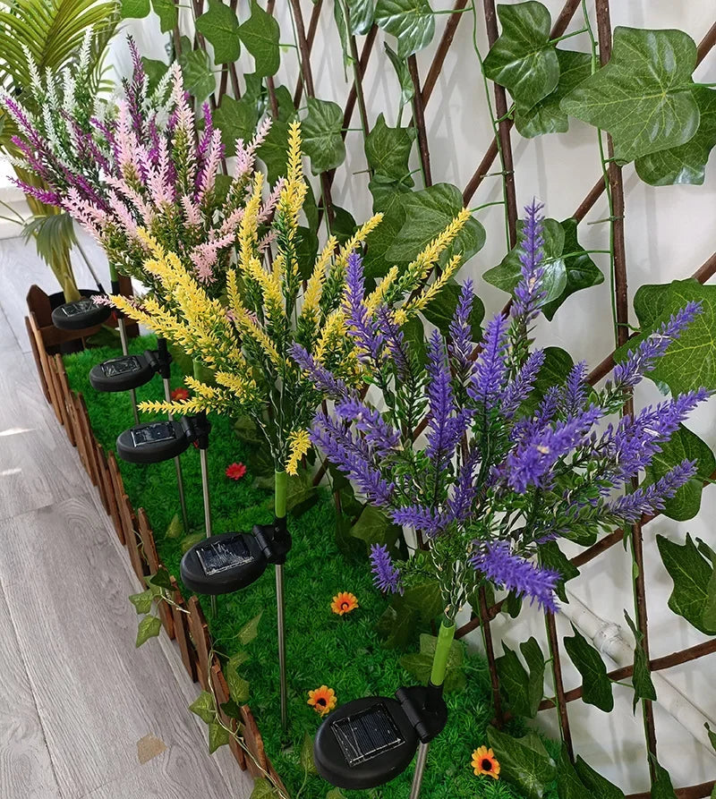 Solar LED Hage Blomster Lys - Dekorative Lavendel Utendørs Lys for Hage og Terrasse, vanntette, energieffektive | Luvikno
