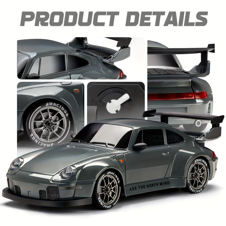 Luvikno | Ultimate 1:24 RC Driftcar med LED-hjul – Oppladbar 4WD racing leketøy
