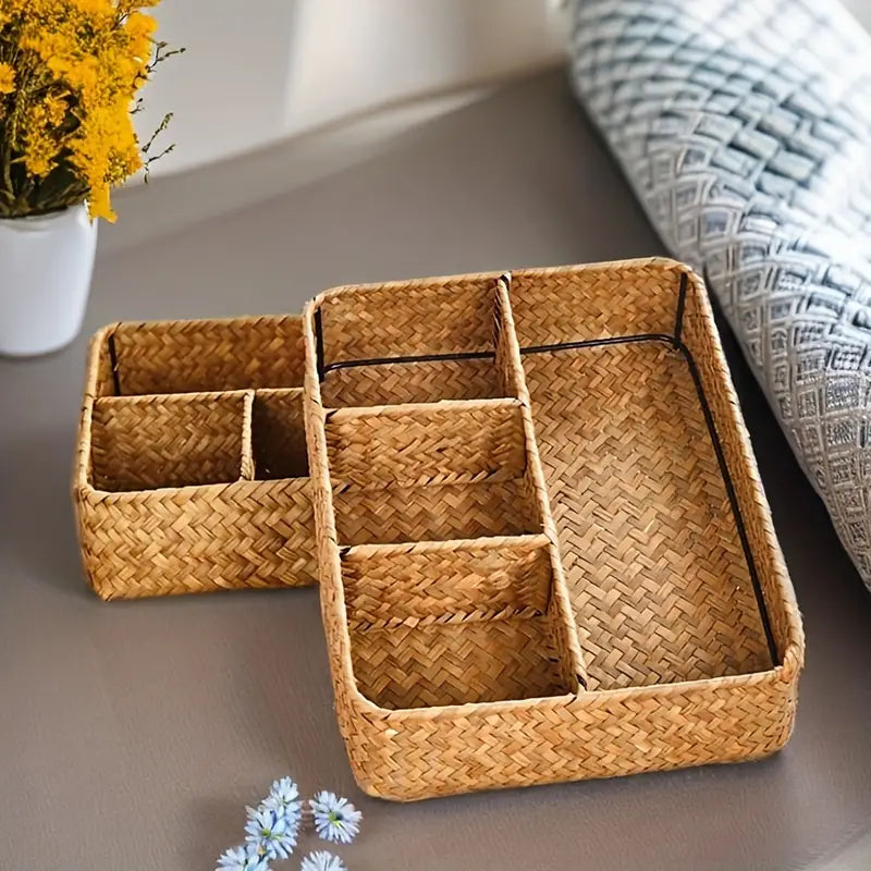 Emly Rattan Organizer Basket | Luvikno
