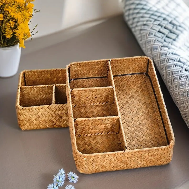 Emly Rattan Organizer Basket | Luvikno