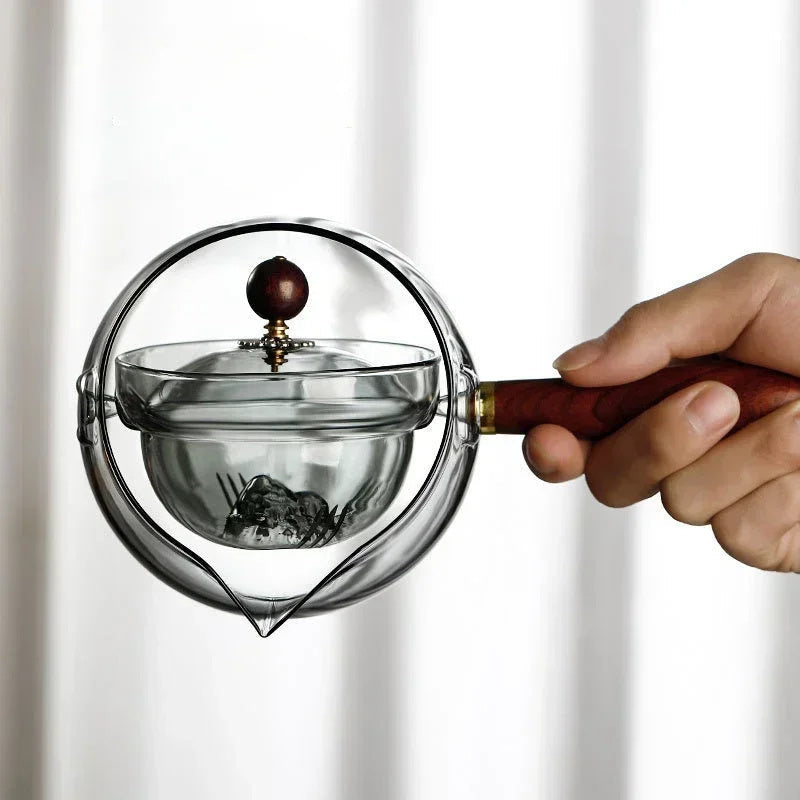 Rotary Glass Teapot med infusor. | Luvikno