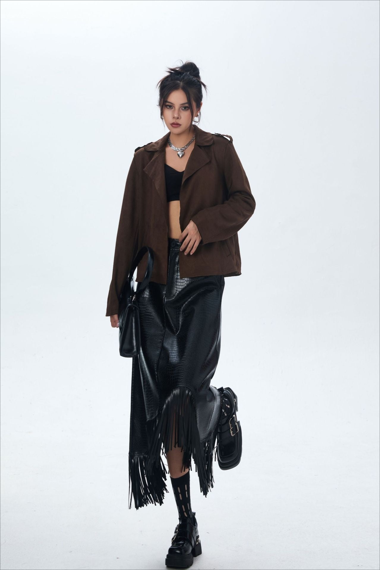 Luvik | Avoin etu Biker-takki