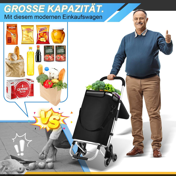 Shopping trolley shopping roller foldable 40L | Luvikno