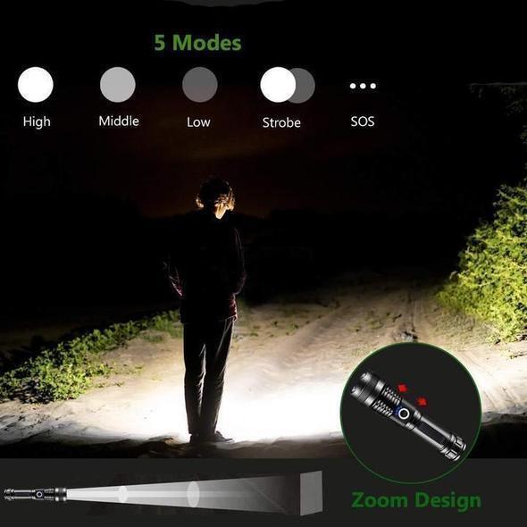 Luvikno | 30000-5000 Lumen høyytelses LED vanntett lommelykt