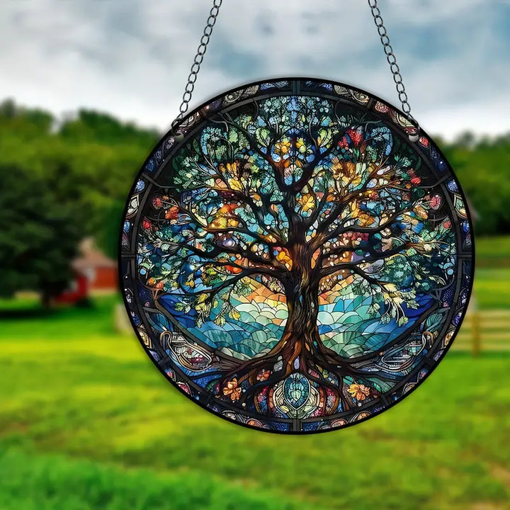 Glassmaleri Tre Veggkunst Hengepanel Luvikno