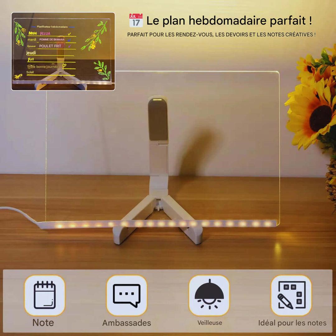 Luvikno | Kiddli LED Tegnebrett – Gjenbrukbart Skrivebrett med Lys Penn