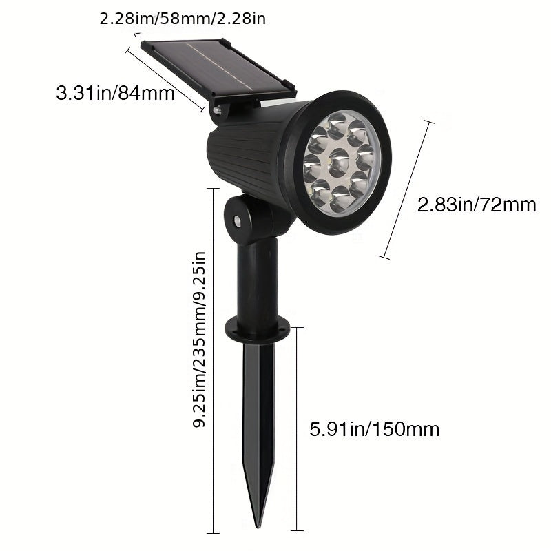SolarLuxe Spotlight - Bærekraftig 9LED Hagebelysning | Luvikno