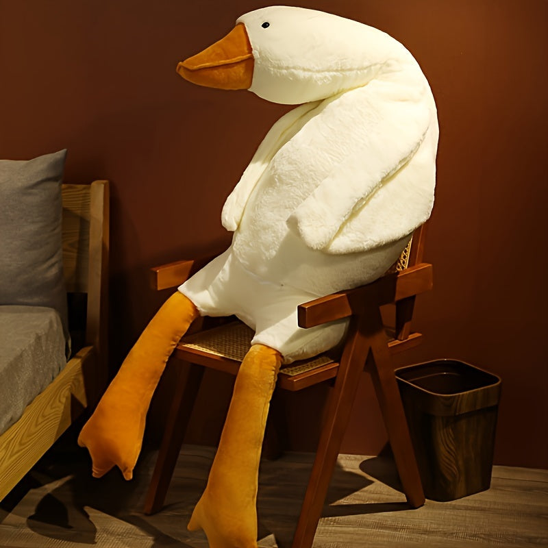 Soft White Duck Plush Toy - Large Swan/Gander Toy, Fluffy Floor Mat for Nursery and Home Decor | Luvikno