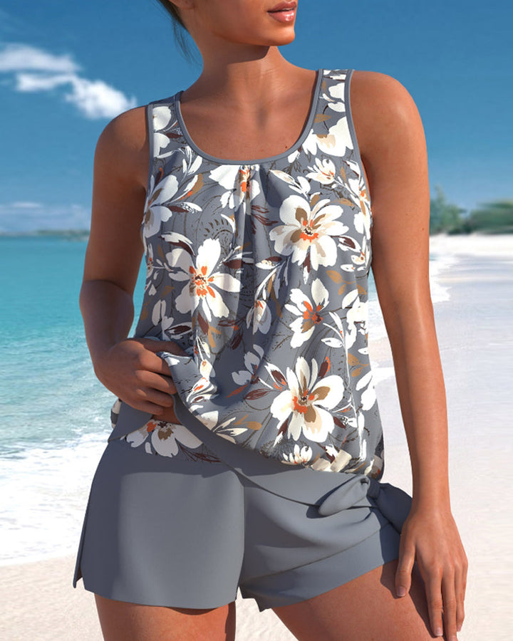 Luvik | Rento Floral Tankini shortsien kanssa
