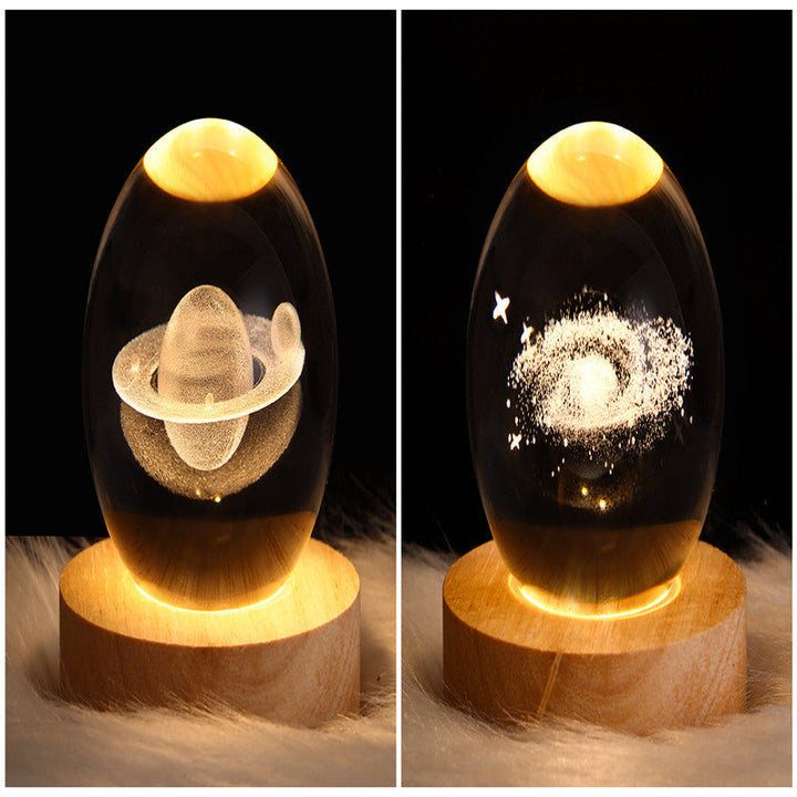 3D Galaxy Crystal Ball LED Nattlys | Luvikno