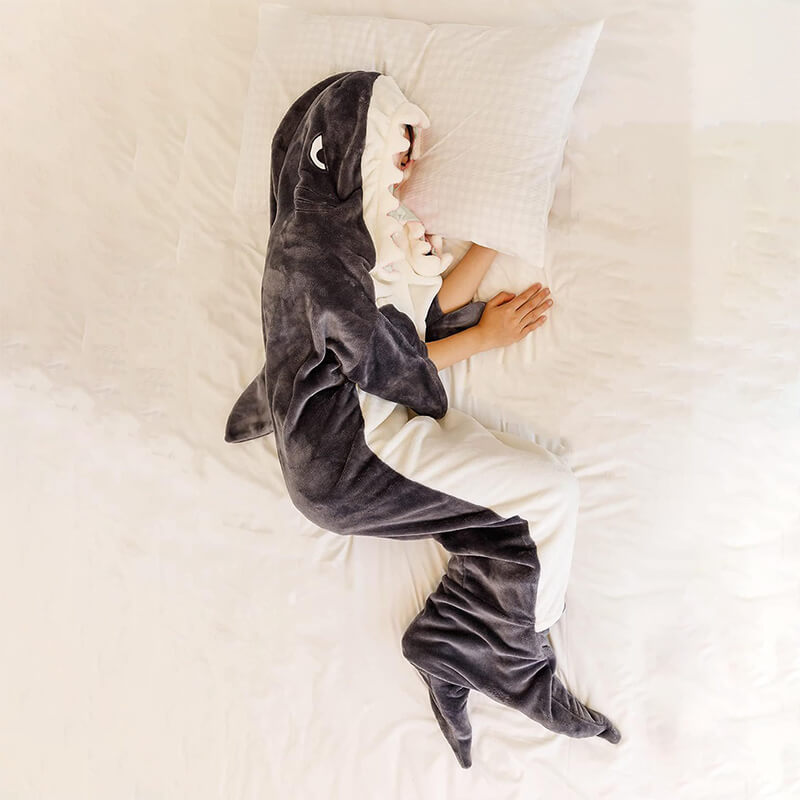 Plush Shark Blanket Hoodie – Behagelig Bærbar Teppe | Luvikno