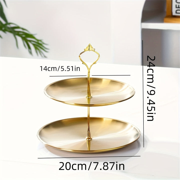 SteelTower - Elegant Triple Serving Plate for Parties Luvikno