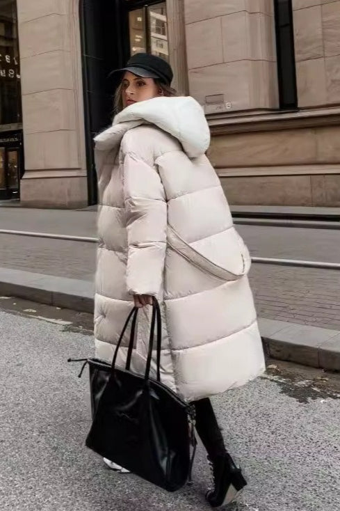 Luvik | Keskipituinen hupparin puffer-takki